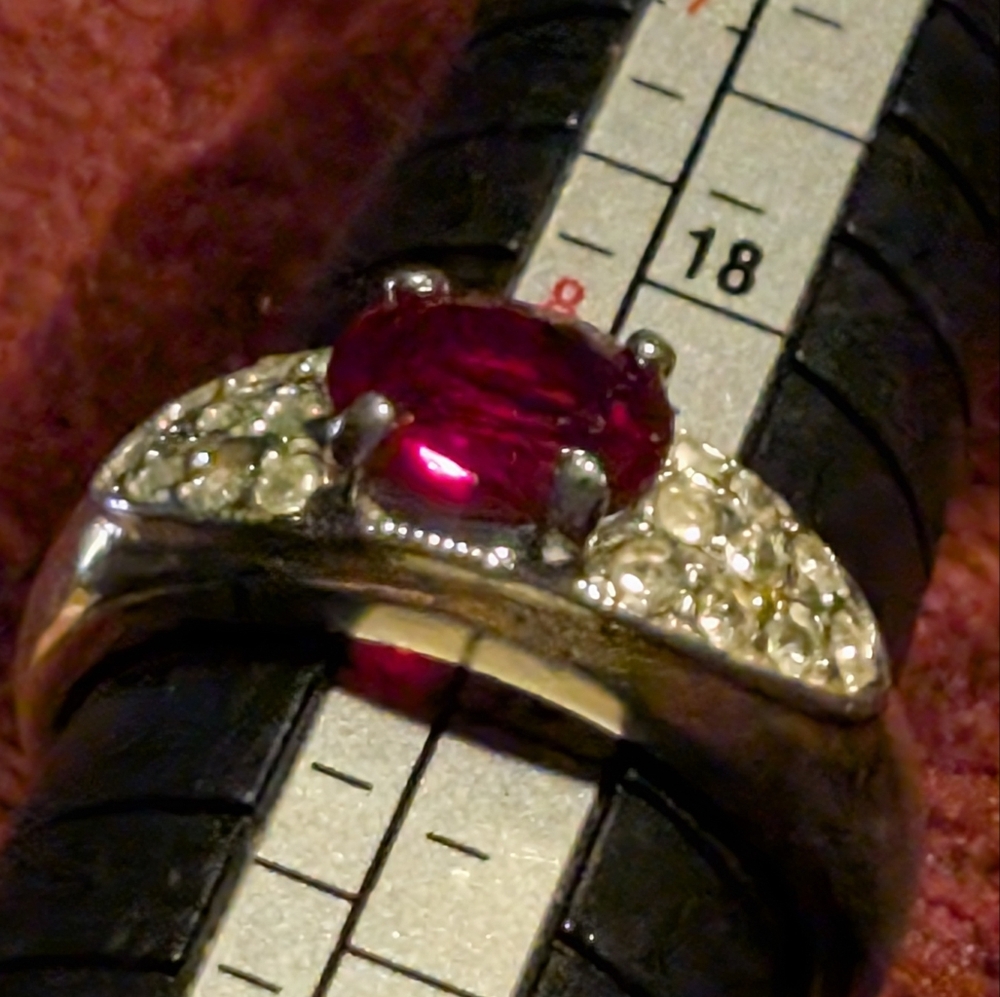 Goldtone And Ruby Gemstone Ring 9 - image 3